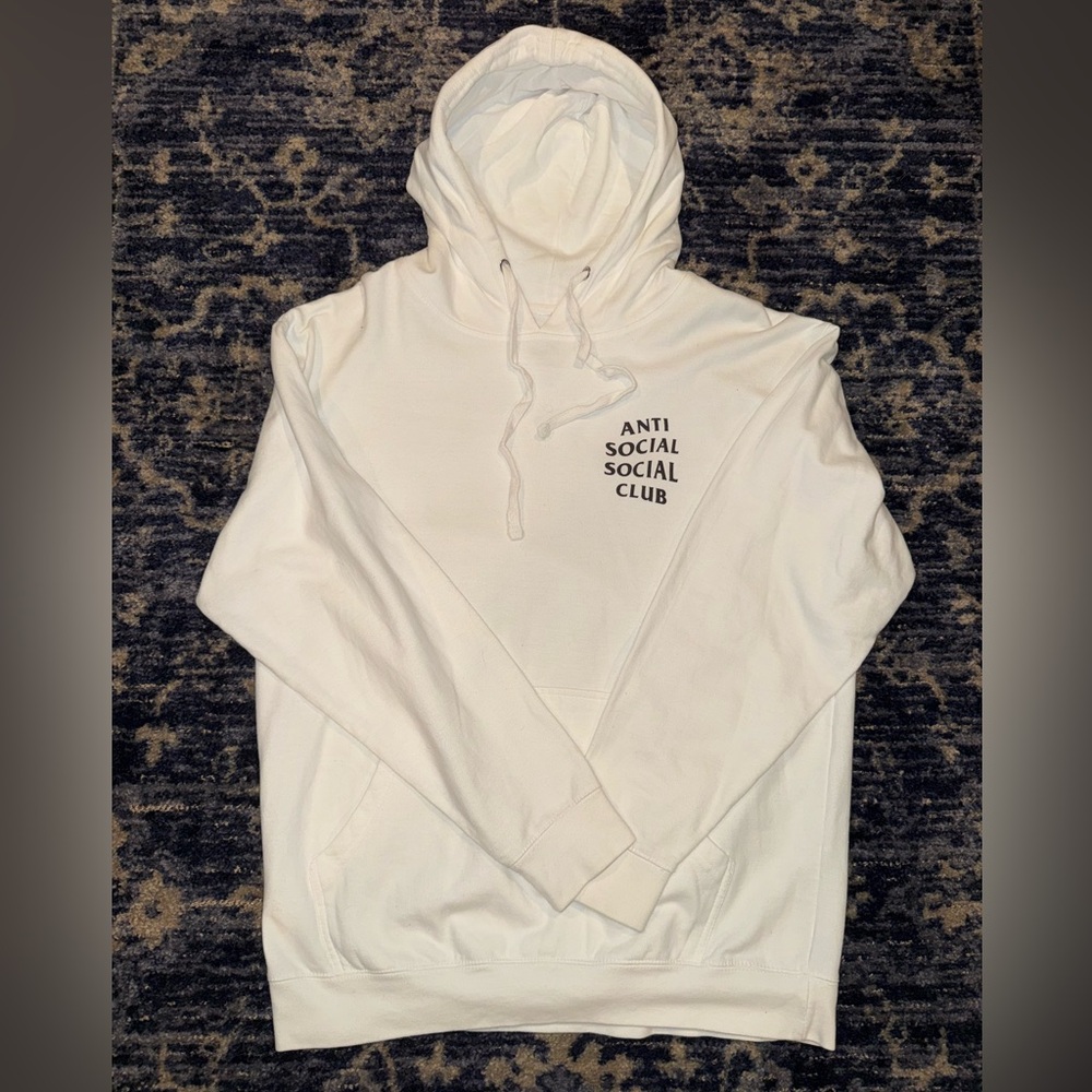 Anti Social Social Club ASSC Basic White Logo Hoodie Size Large